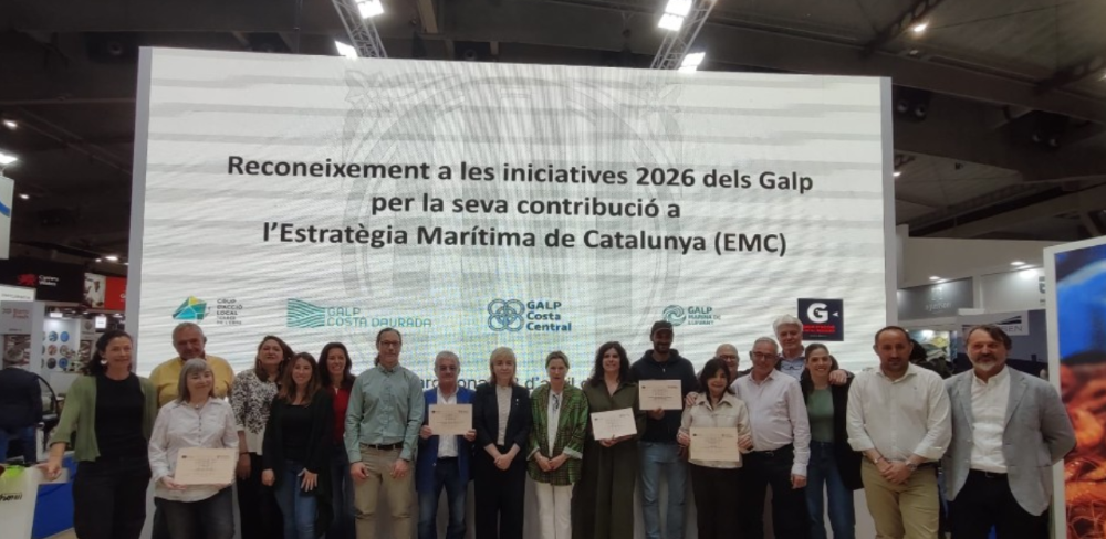 Representants dels projectes reconeguts en el marc de la Fira Seafood per la seva contribució a l'Estratègia Marítima de Catalunya